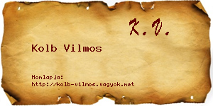 Kolb Vilmos névjegykártya